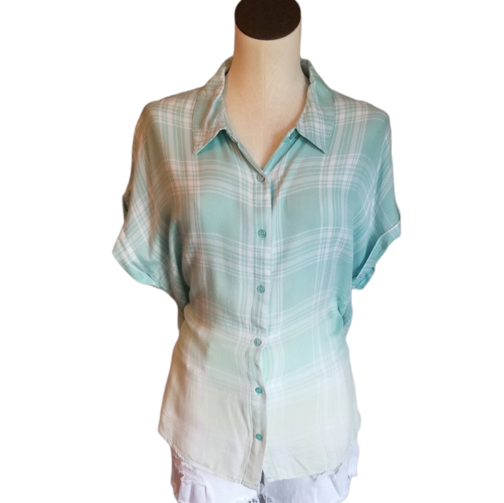 Christopher & Banks ombre plaid shirt